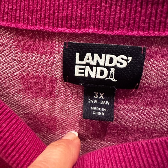Lands' End Fuchsia Knit Top - 15% off bundles of 2 or more !!!! - Picture 2 of 5